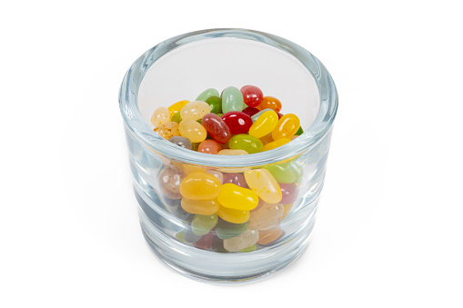 Candy jar on white background