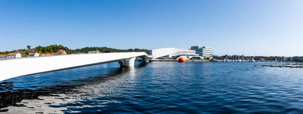 istock white bridge in Mandal, Norway's southernmost town 2151286562