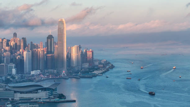 istock Victoria Harbour View Point at Sunset, Hong Kong 2151288094
