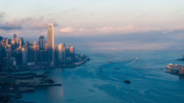 istock Victoria Harbour View Point at Sunset, Hong Kong 2151288142