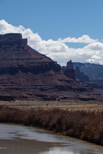 The Colorado River along highway 128 in Utah outside of Castle Valley in Spring