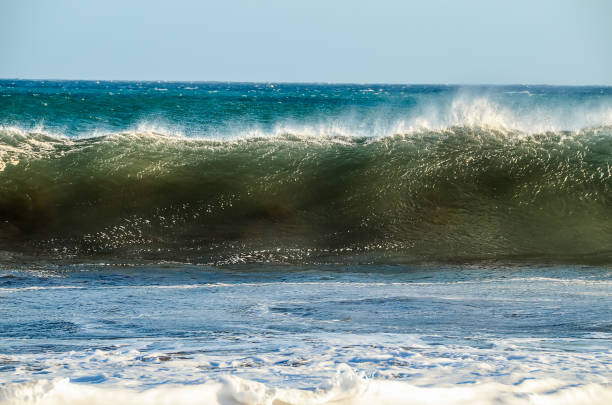 Shore of a sea or ocean in storm