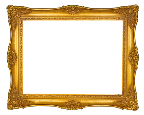 istock Golden vintage picture frame isolated on white background 2151297255