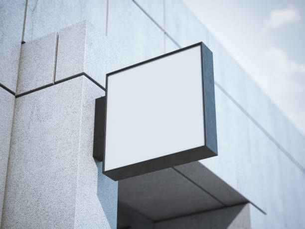 istock Square signboard on the office building. 3d rendering 2151297443