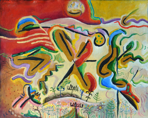 paul Klee's Garden in Mandjelos vector art illustration