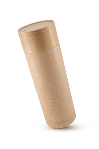 istock Bamboo Tea Jar, Bamboo Container, Tea Storage Box isolated on white background 2151300286