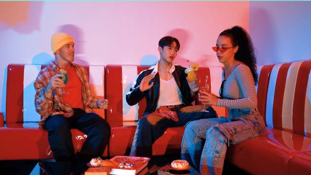 istock Multicultural friend clinking glass to celebrate their team work. Regalement. 2151303295