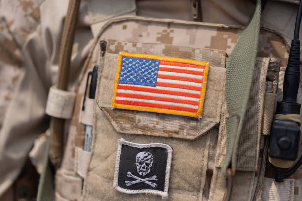 istock U.S. flag badge on military U.S. uniform 2151312531