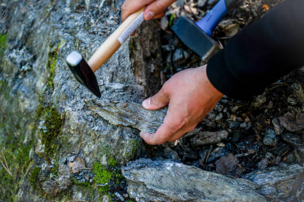 mining of precious stones by men's hands