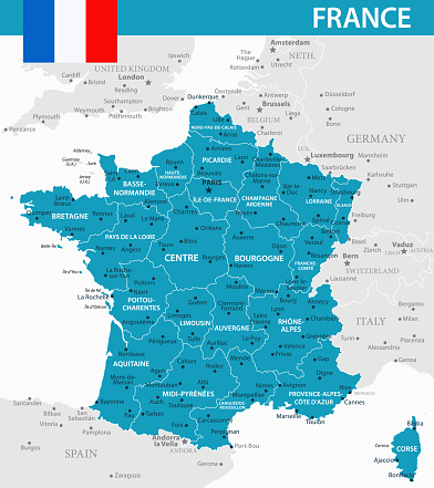 Map of France - Vector illustration
