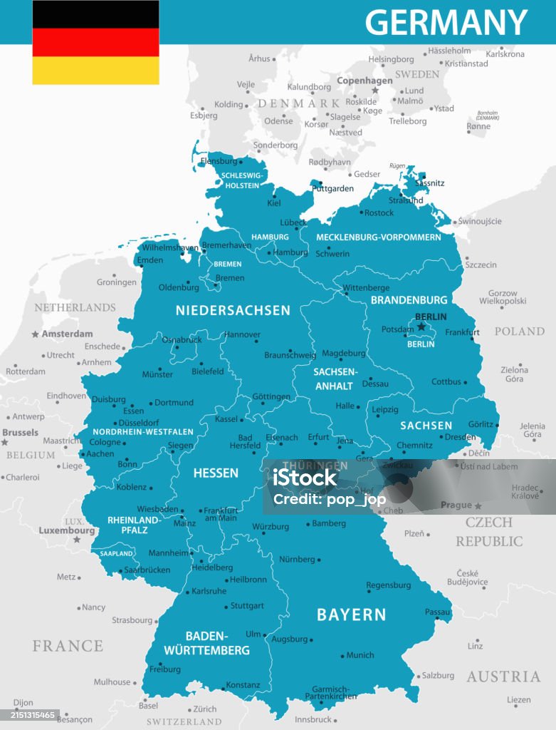 Germany Data Map Map Of Germany Vector Illustration Stock Illustration - Download Image ...