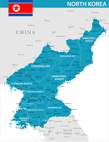 Map of North Korea - Vector illustration