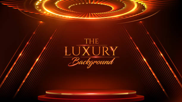 istock Red and Gold Award Background. Modern Luxury and Premium Design Template. Beautiful Wedding Template. Celebrating Graphics for Birthday and Event occasion. Royal Looking Creative Design Pattern. 2151316152