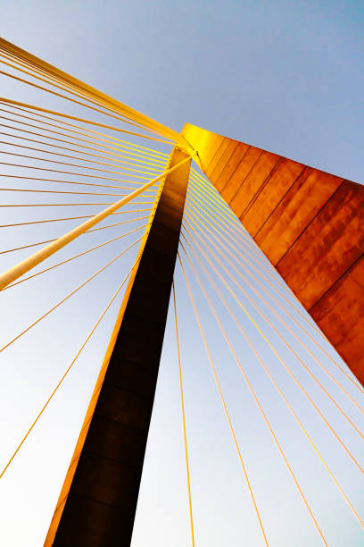 Abstract view of bridge detail at Salford Quays, Manchester