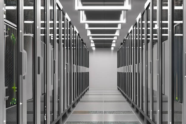 istock 6G Technology Concept - Data Center And Shots Multiple Rows Of Fully Operational Server Racks in Server Room - Computer Network Security Concept 2151320961