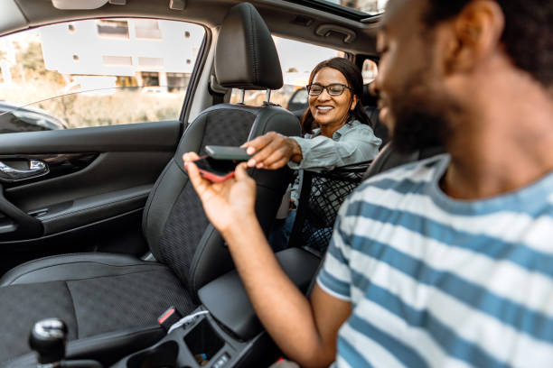 istock Paying Taxi Drive Contactless 2151331727
