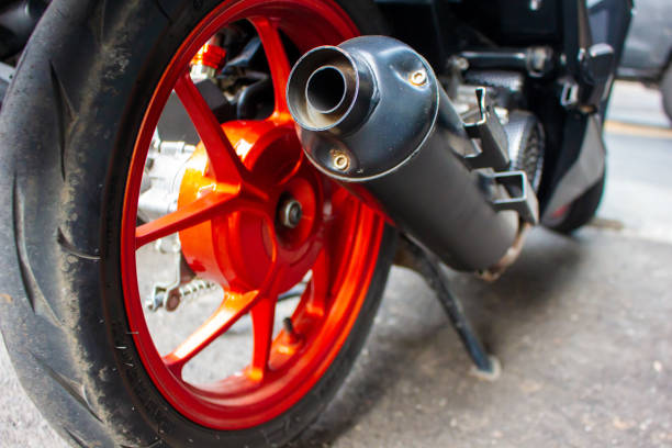 istock rear wheel of a motorcycle 2151336042