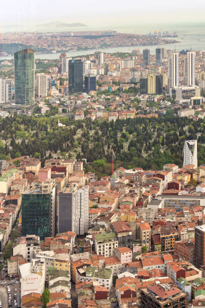 istock Aerial city view from Istanbul Sapphire skyscraper overlooking the Bosphorus before sunset, Istanbul, Turkey 2151338111