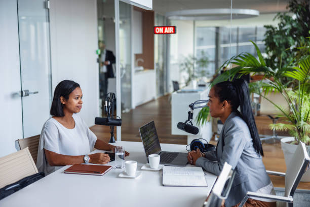 istock Female-Led Business Podcast with Diverse Hosts 2151338559