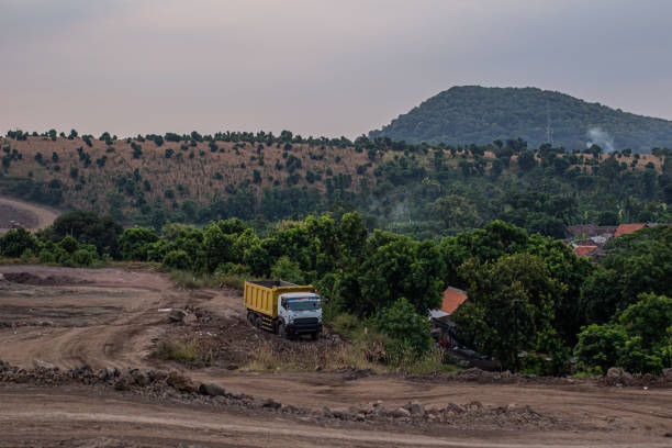 istock Landscape view in the toll road construction project area 2151343214