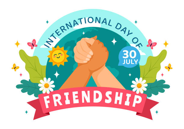 Happy Friendship Day Vector Illustration with Young Boys and Girls of Hugging Together or Putting Their Hands in Flat Cute Cartoon Background Happy Friendship Day Vector Illustration with Young Boys and Girls of Hugging Together or Putting Their Hands in Flat Cute Cartoon Background Friendship Day 2024 stock illustrations