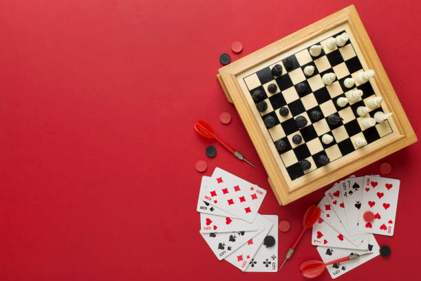 istock Different board games on color background, top view 2151345838