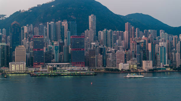 istock Victoria Harbour View Point at Sunset, Hong Kong 2151349388