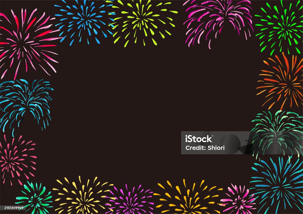 Firework Pattern Background Frame Material With Copy Space Stock ...