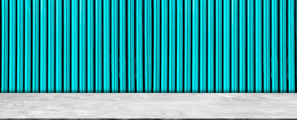 istock Metal Iron Sheet Blue Teal Background Wall  Studio Floor Wall Kitchen Table Platform Room Cement Mockup Scene Light Shadow Backdrop Concrete Place Product Empty Loft Shelf Minimal Mockup Two Tone. 2151354387
