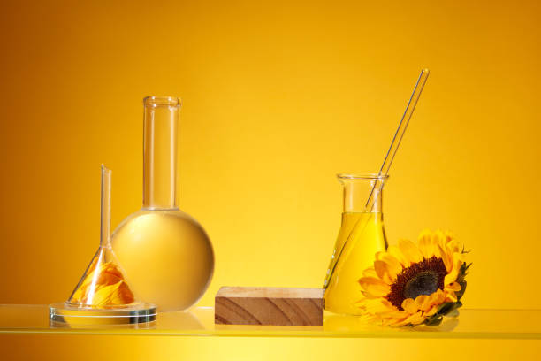 Scientists with research into natural medicine, natural skin care products, laboratories and development concepts.