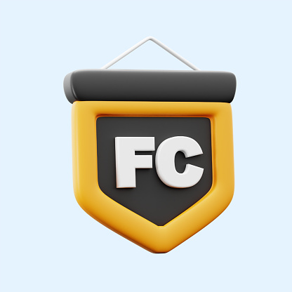 football team flag symbol for photo team 3d icon illustration render design
