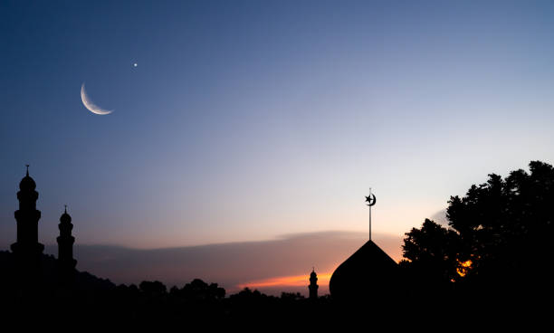 istock Masjid Dome Islam Moon Star Night 2151358018