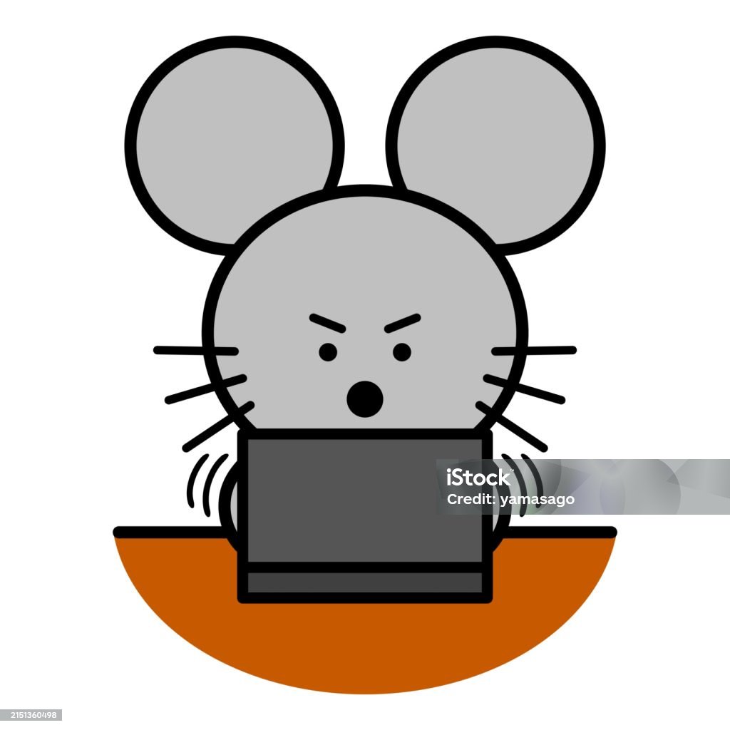 Animal Mouse Using Computer Cartoon A Mouse Using Laptop Stock Illustration - Download Image Now - Animal ...