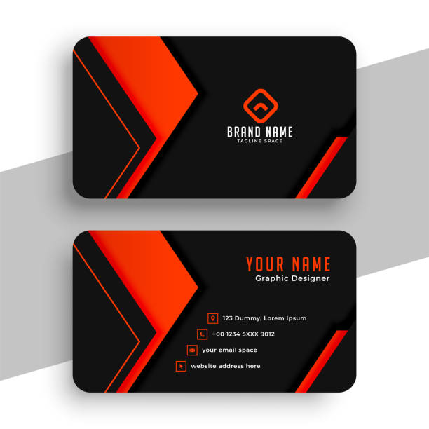 istock black and red corporate identity card layout for business promo 2151363255