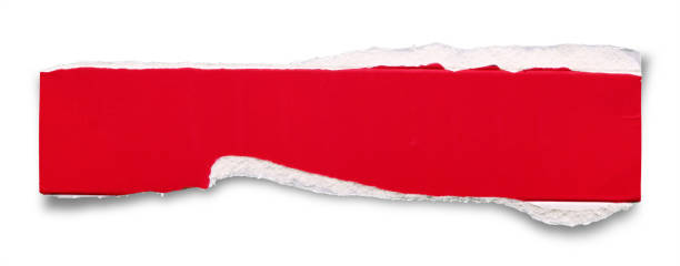 istock Cut or torn red paper background textured isolated 2151364317