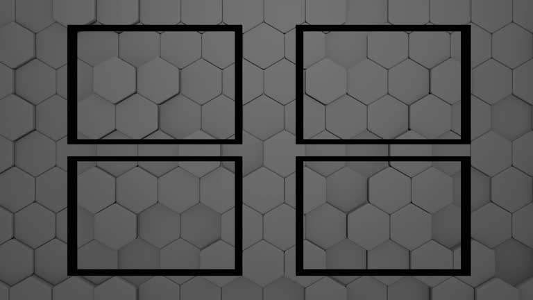 Animation end screen abstract background hexagon gray color . Suitable for vlog channel with children or kids content and etc.