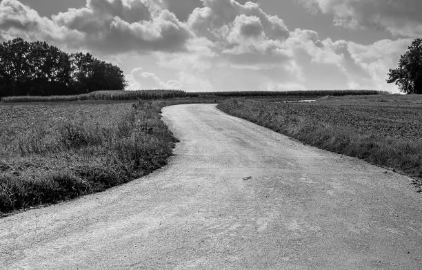 istock Winding Country Road Under Cloudy Sky 2151372886