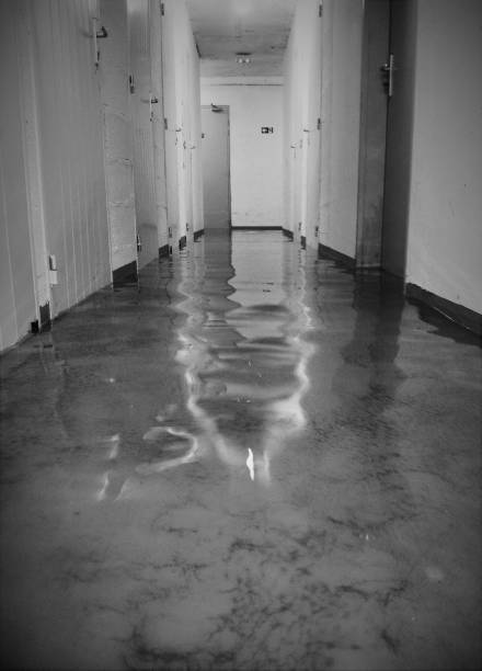 istock Flooded Hallway in Black and White 2151372992