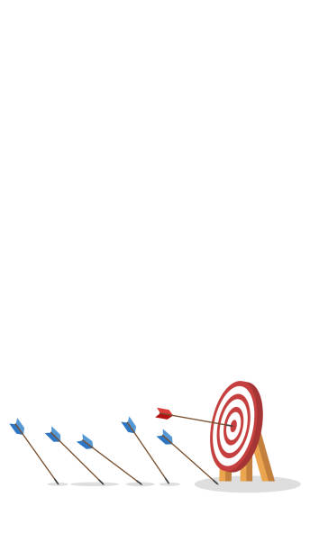 istock Blue arrows missed hitting target and only red one hits the center. Business challenge failure and success concept. 2151373307