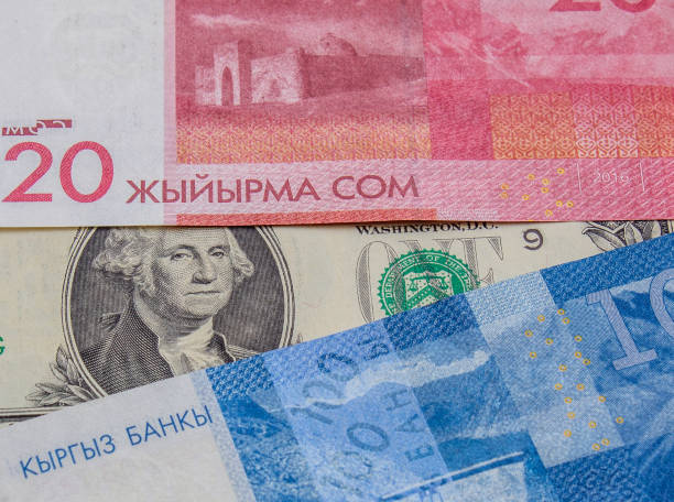 istock Kyrgys som and US dollar banknotes 2151373889