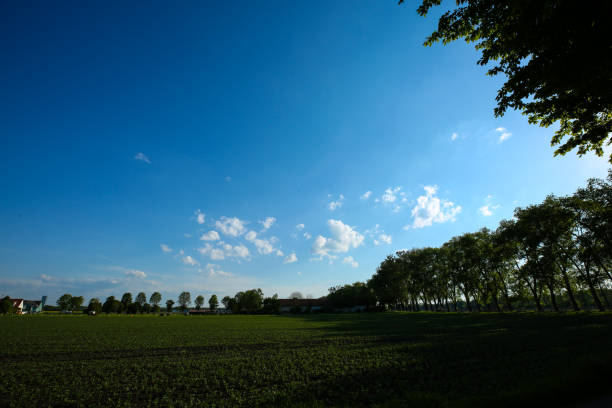 Feldmoching in munich bavaria, blue sky