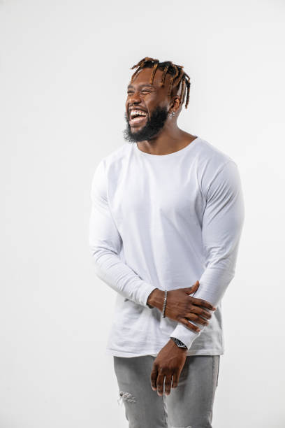 istock Handsome black male posing for studio portrait 2151384283