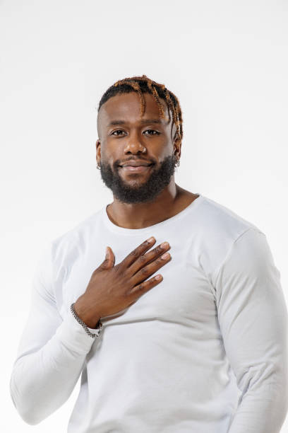 istock Handsome black male posing for studio portrait 2151384324