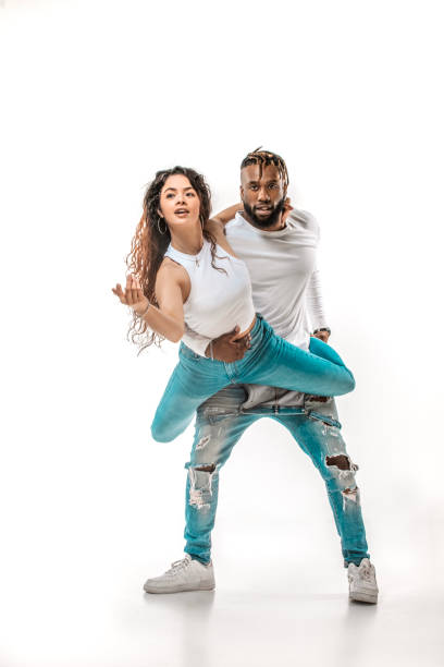 istock Urban mixed race couple dancing in studio 2151384325