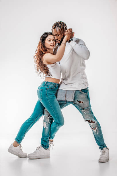 istock Urban mixed race couple dancing in studio 2151384355