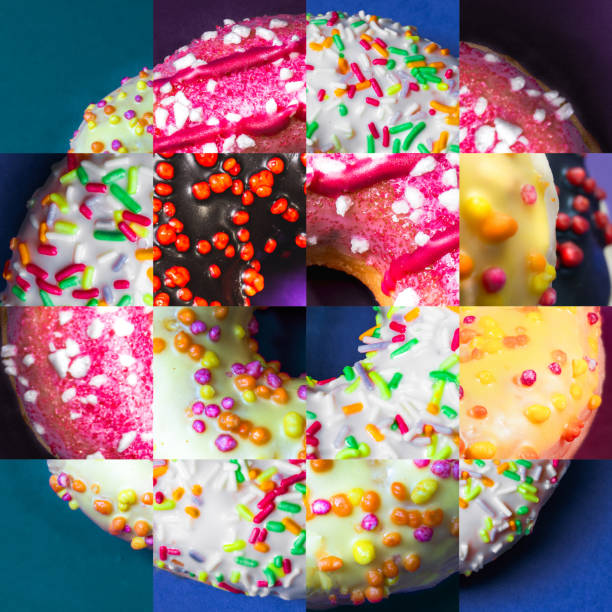 istock Sweet donuts with icing and sprinkles 2151384655