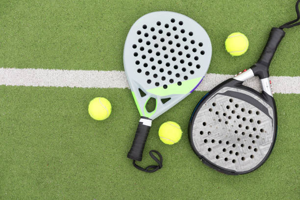 istock Close up image of paddle tennis rackets 2151388784