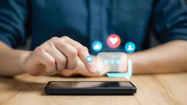 istock Social Distancing ,Working From Home concept. Social media and digital online concept, man using smart phone 2151389777