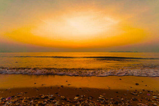 Na Jomtien beach at sunset in Pattaya city, Thailand