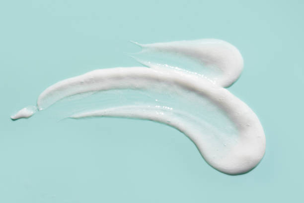 istock Cosmetic face cleansing gel texture on green background 2151398416